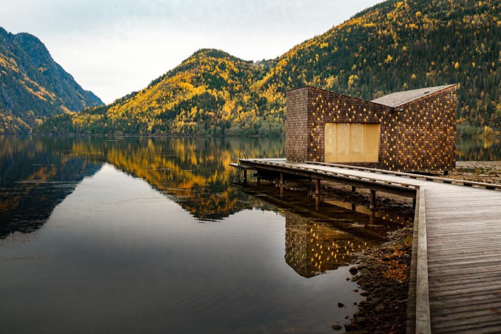 Sauna Soria Moria in Dalen Bandak lake Vestfold og Telemark tips in zuiden van Noorwegen bezienswaardigheden - Reislegende.nl