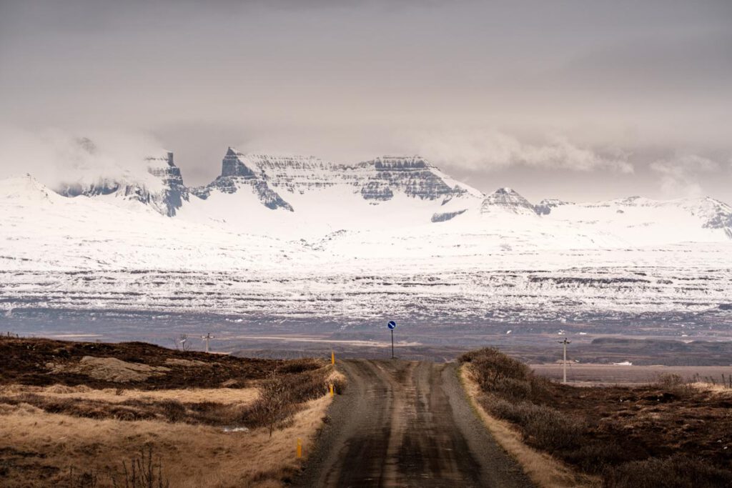 Zicht op Dyrfjoll vanaf 925 in oosten van IJsland - Reislegende.nl