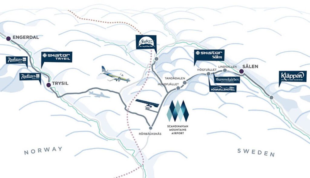 Plattegrond Scandinavian Mountains - Reislegende.nl