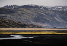 Skeiðarársandur zwart zand langs zuidkust IJsland - Reislegende.nl