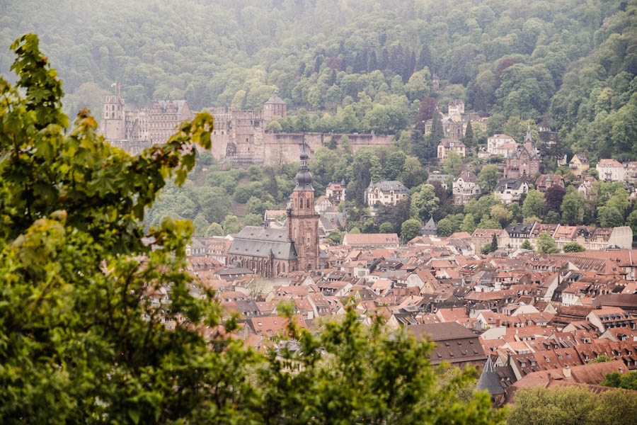 Philosophenweg wandeling uitzicht op Heidelberg Duitsland - Reislegende.nl