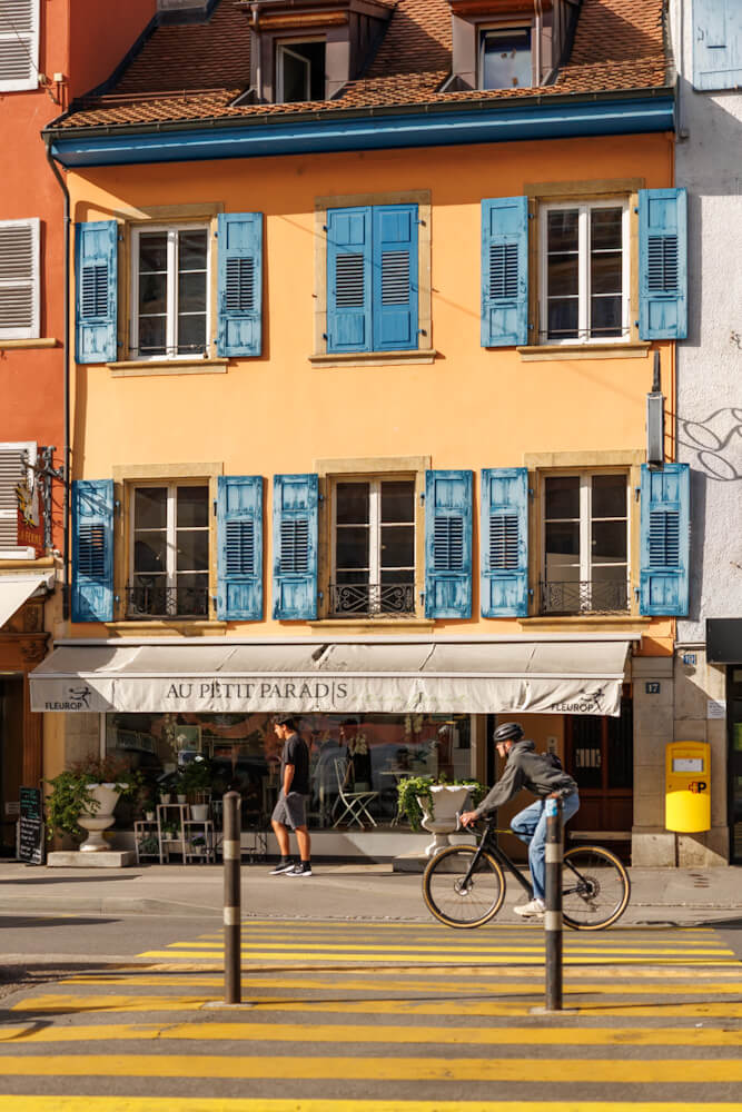 Centrum van Yverdon les Bains in Vaud Zwitserland Reislegende
