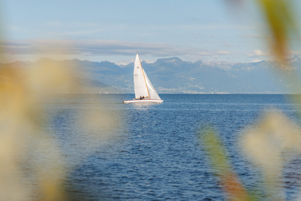 Zeilen op het Meer van Geneve Vaud Morges Zwitserland Reislegende