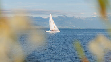 Zeilen op het Meer van Geneve Vaud Morges Zwitserland Reislegende