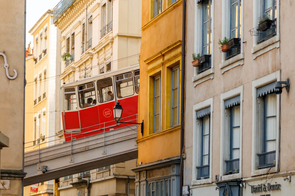 Funicular Fourviere in Lyon Frankrijk Reislegende