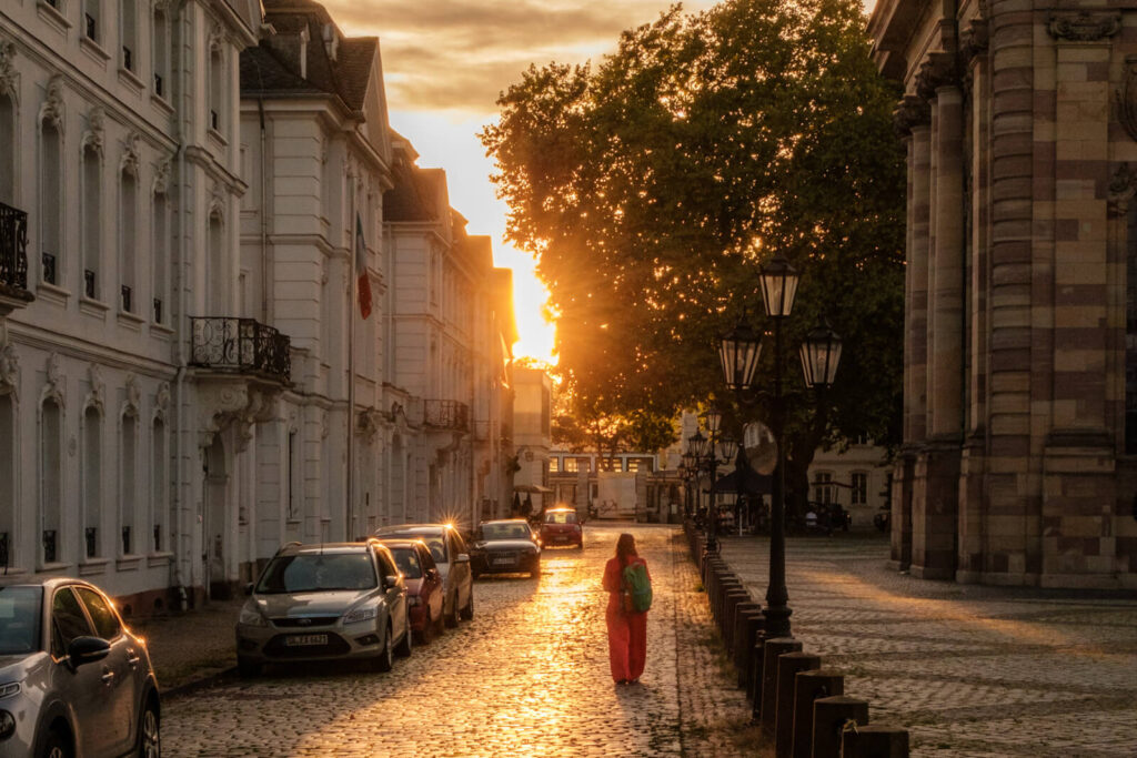 Zonsondergang Saarbrucken Duitsland Reislegende